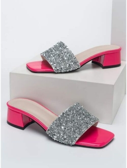 Sequin Decor Chunky Mules