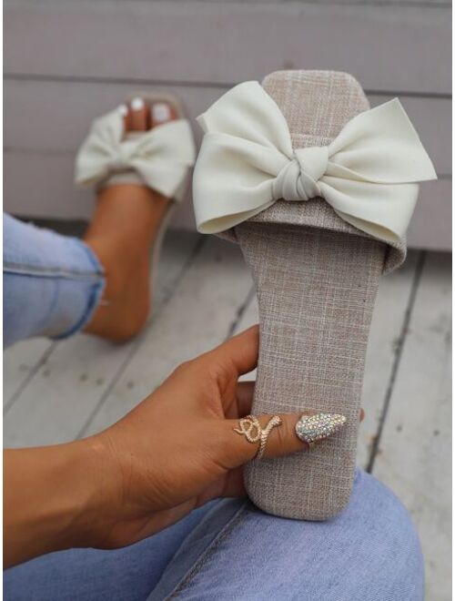 Shein Bow Decor Slide Sandals