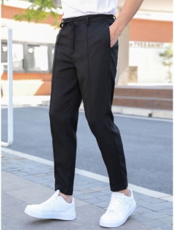 Men Slant Pocket Tie Front Pants