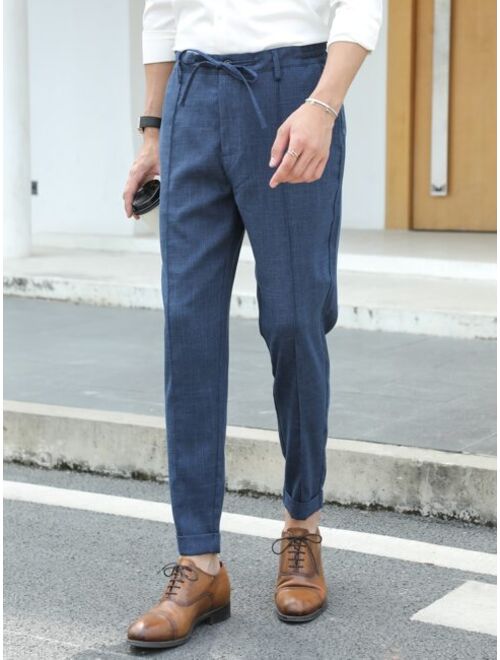 Shein Men Slant Pocket Tie Front Pants