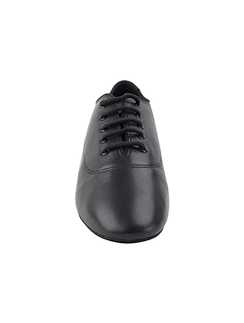 Very Fine Dancesport Shoes - Men's Latin & Rhythm Ballroom Dance Shoes - S417 Black Leather - 1.5 inch Heel & Wood Handle Shoe Brush