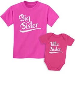 Tstars Big Sister Little Sister Matching Outfits Shirt Gifts Girls Newborn Baby Set