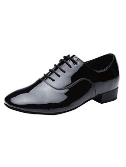 TDA Men's Classic Lace-up Leather Tango Ballroom Salsa Latin Dance Wedding Shoes