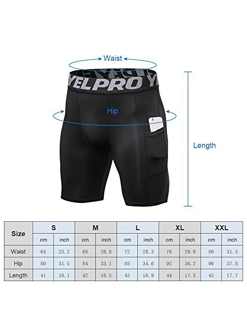 Lixada Men's Elastic Shorts Pants Performance Sports Baselayer Cool Dry Tights Active Workout Underwear