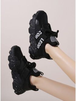 Letter Graphic Lace-up Front Chunky Sneakers