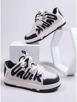 Letter Graphic Lace-Up Front Skate Shoes