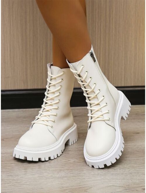 Shein Side Zip Combat Boots