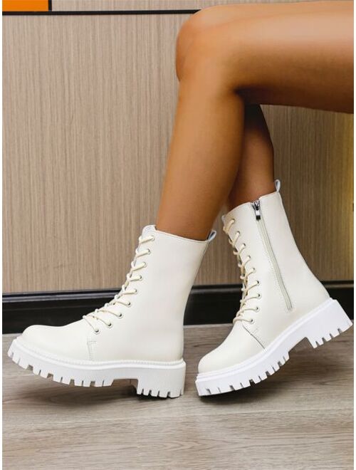 Shein Side Zip Combat Boots