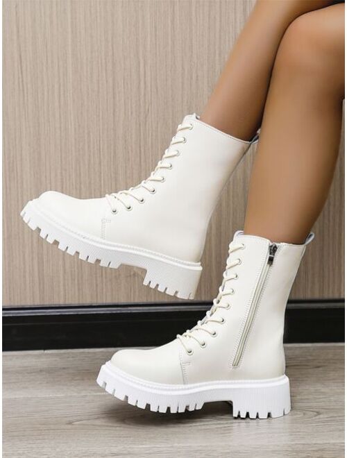 Shein Side Zip Combat Boots