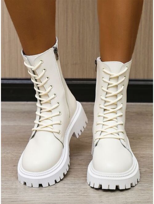 Shein Side Zip Combat Boots