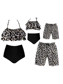 Ciycuit Family Matching Swimsuits Leaves Print Bathing Suit Swimwear Set