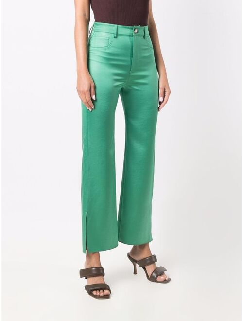 Nanushka slit flared trousers