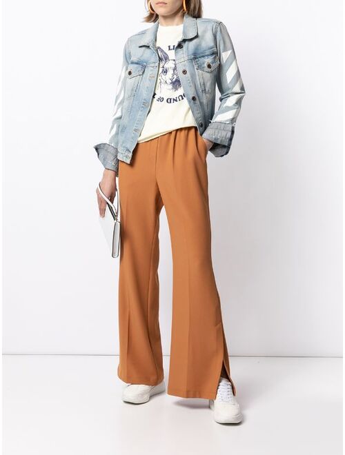 GOODIOUS slit-cuff twill trousers