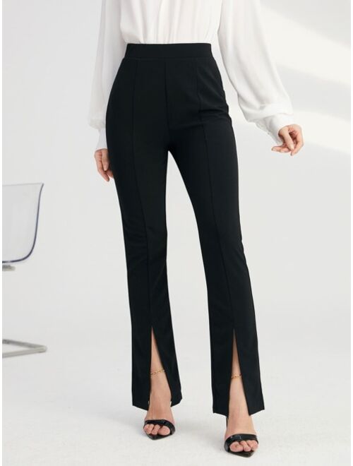 Shein Solid Split Hem Pants