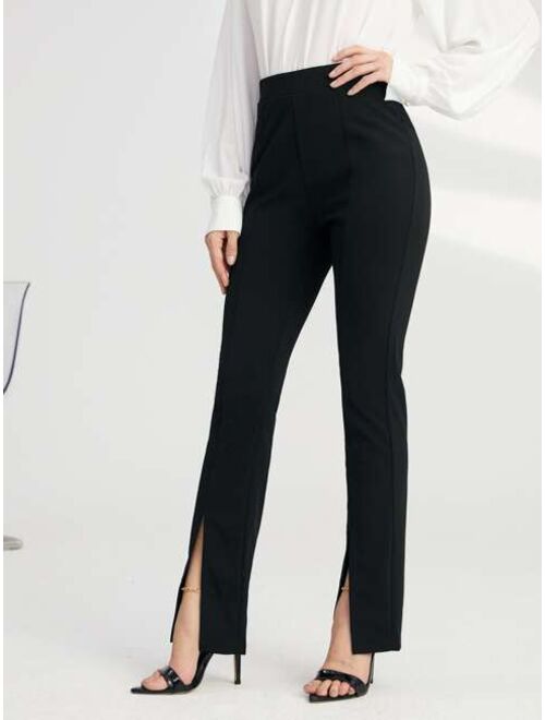 Shein Solid Split Hem Pants