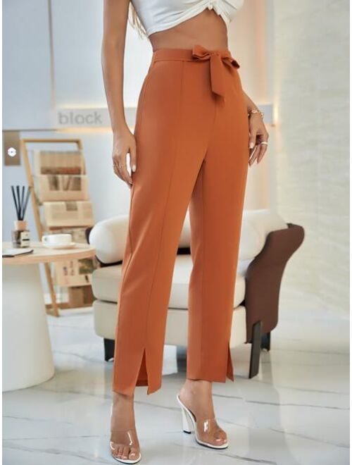 Shein Tie Front Split Hem Pants