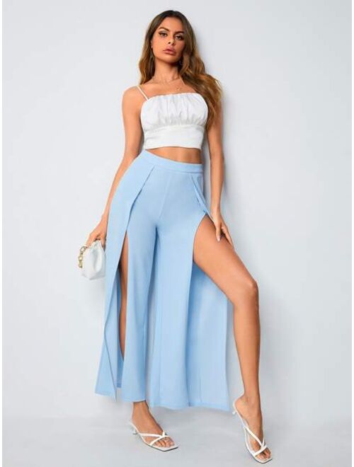 SHEIN Solid Split Thigh Pants