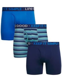 Life is Good Men's Underwear - Super Soft Boxer Briefs (3 Pack)