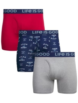 Life is Good Men's Underwear - Super Soft Boxer Briefs (3 Pack)