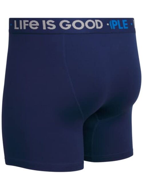 Life is Good Men's Underwear - Super Soft Boxer Briefs (3 Pack)