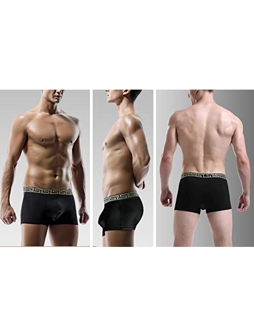 Ait fish Men's Boxer Briefs Moisture Wicking Trunk Underwear with Mesh Pouch, 4-Pack