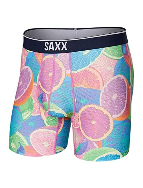 SAXX Underwear Co. SAXX Men's Underwear VOLT Breathable Mesh Boxer Briefs with Built-In Pouch Support Workout Underwear for Men, Spring