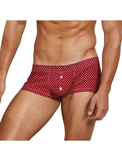 LBJTAKDP Mens Underwear Plaid Trunks Shorts with Pouch Bulge Enhancing Boxer Brief Bikini Comfortable Soft Breathable Sexy