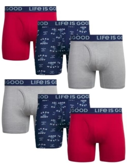 Life is Good Men's Underwear - Super Soft Boxer Briefs (6 Pack)