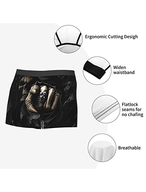 SKETVNHR Grim Reaper Dark Death Ghost Men Boxer Briefs Mens Underwear Novelty Gifts Cotton Stretch Comfort Soft