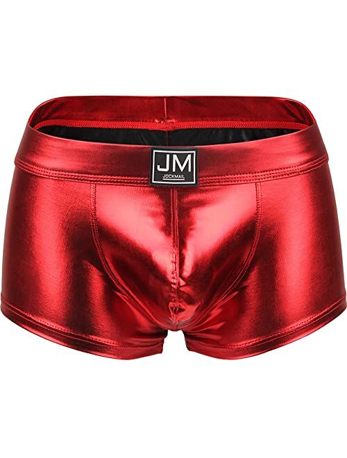 JOCKMAIL PU Men Boxer Men Underwear Pouch Boxer Men Underpant Men Shorts