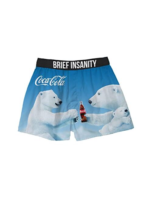 BRIEF INSANITY Coca-Cola Comfortable Fit Boxer Shorts | Coke Themed Graphic Print Boxers for Women & Men