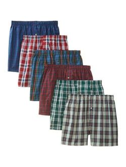 Generic 8 Pack Men's Checker Plaid Woven Shorts Assorted Boxers Cotton Blend Trunks Underwear