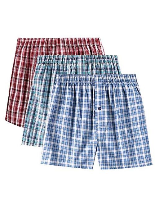 Generic 8 Pack Men's Checker Plaid Woven Shorts Assorted Boxers Cotton Blend Trunks Underwear