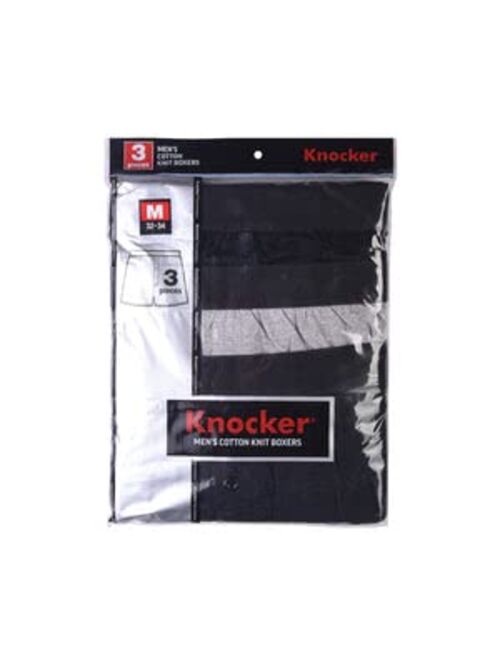 Knocker Mens Cotton Knit Boxers 3-Pack