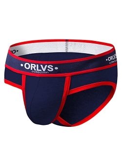 ROUJI Men Sexy Color Block Briefs Boxers Wide Waistband High Cut Thongs Bulge Pouch Low Rise Panties Underwear Bikini Knicker