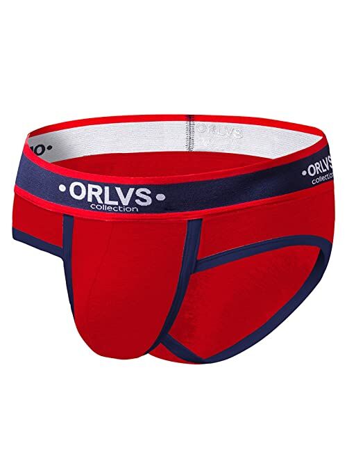 ROUJI Men Sexy Color Block Briefs Boxers Wide Waistband High Cut Thongs Bulge Pouch Low Rise Panties Underwear Bikini Knicker