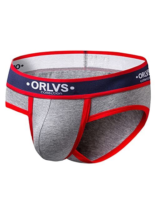 ROUJI Men Sexy Color Block Briefs Boxers Wide Waistband High Cut Thongs Bulge Pouch Low Rise Panties Underwear Bikini Knicker