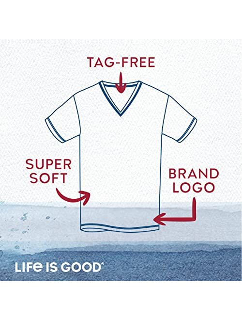 Life is Good Men's Undershirts - Soft Breathable V-Neck T-Shirt (3 Pack)