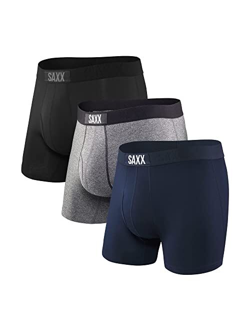 Saxx Underwear Co. SAXX Men's Underwear - Ultra Super Soft Boxer Briefs with Fly and Built-in Pouch Support - Underwear for men, Pack of 3