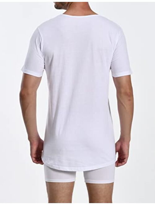 Comfneat Men's 8-Pack White Premium Soft 100% Cotton Undershirts V-Neck T-Shirts