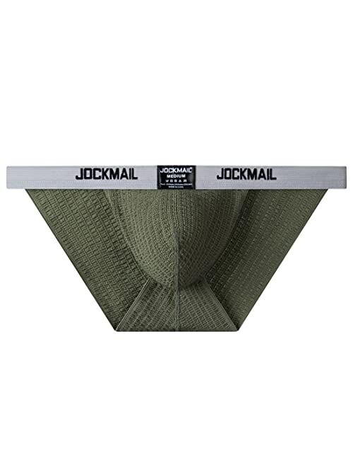 JOCKMAIL Mens Briefs Underwear Cotton Rainbow Men Sport Underwear for Gym Sport Wide Belt Comfort Men Underwear