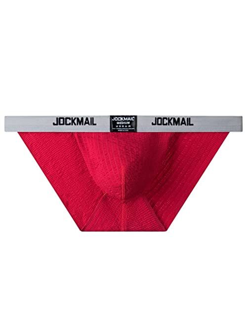 JOCKMAIL Mens Briefs Underwear Cotton Rainbow Men Sport Underwear for Gym Sport Wide Belt Comfort Men Underwear