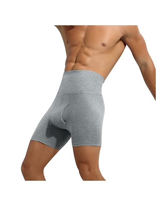 Sunaei Plus Size Men's Shapewear Underwear High Waist Tummy Control Shorts Boxer Briefs Men Slim Compression Trunk Underwear