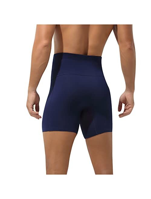 Sunaei Plus Size Men's Shapewear Underwear High Waist Tummy Control Shorts Boxer Briefs Men Slim Compression Trunk Underwear