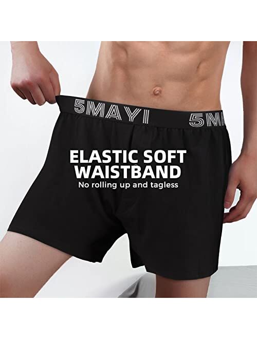 5Mayi Mens Underwear Boxer Soft Cotton Knit Mens Boxer Shorts Underwear Men Pack of 5