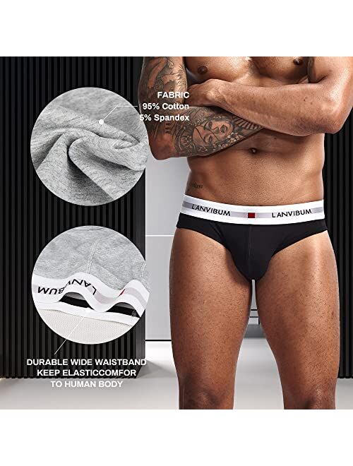 HOOFESAN Mens Underwear Briefs Pack Cotton Wide Waistband Summer Breathable Underpant Multipack