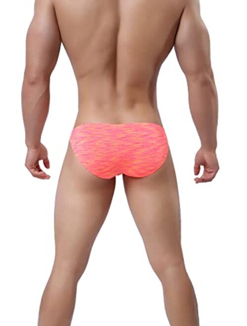 Hanhepee Men's Soft Stretch Bikini Underpants Sexy Colorful Low Rise Bluge Men Briefs