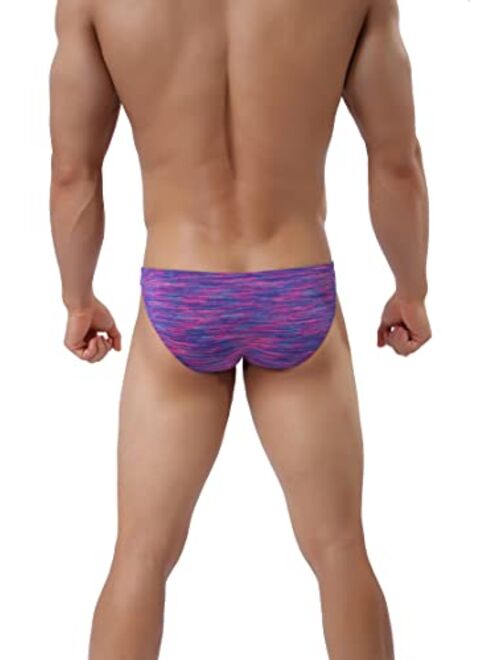 Hanhepee Men's Soft Stretch Bikini Underpants Sexy Colorful Low Rise Bluge Men Briefs