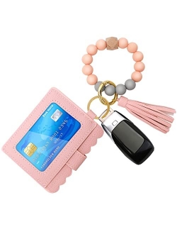 Unistybag Wristlet Keychain for Women Silicone Key Ring Bracelet Wristlet Wallet Bracelet Keychain Card Holder Keyring