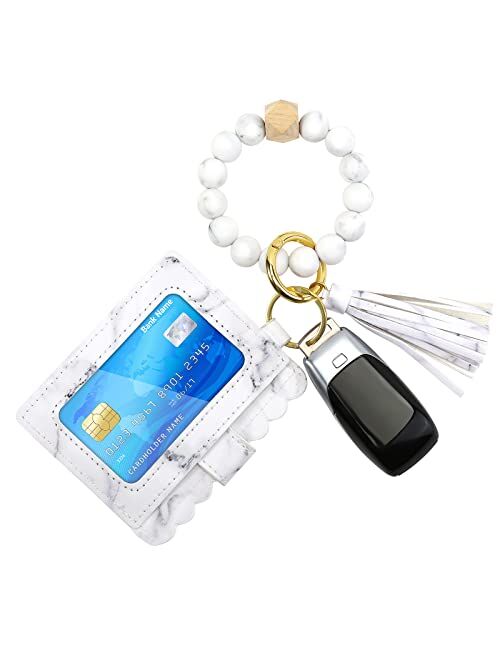 Unistybag Wristlet Keychain for Women Silicone Key Ring Bracelet Wristlet Wallet Bracelet Keychain Card Holder Keyring